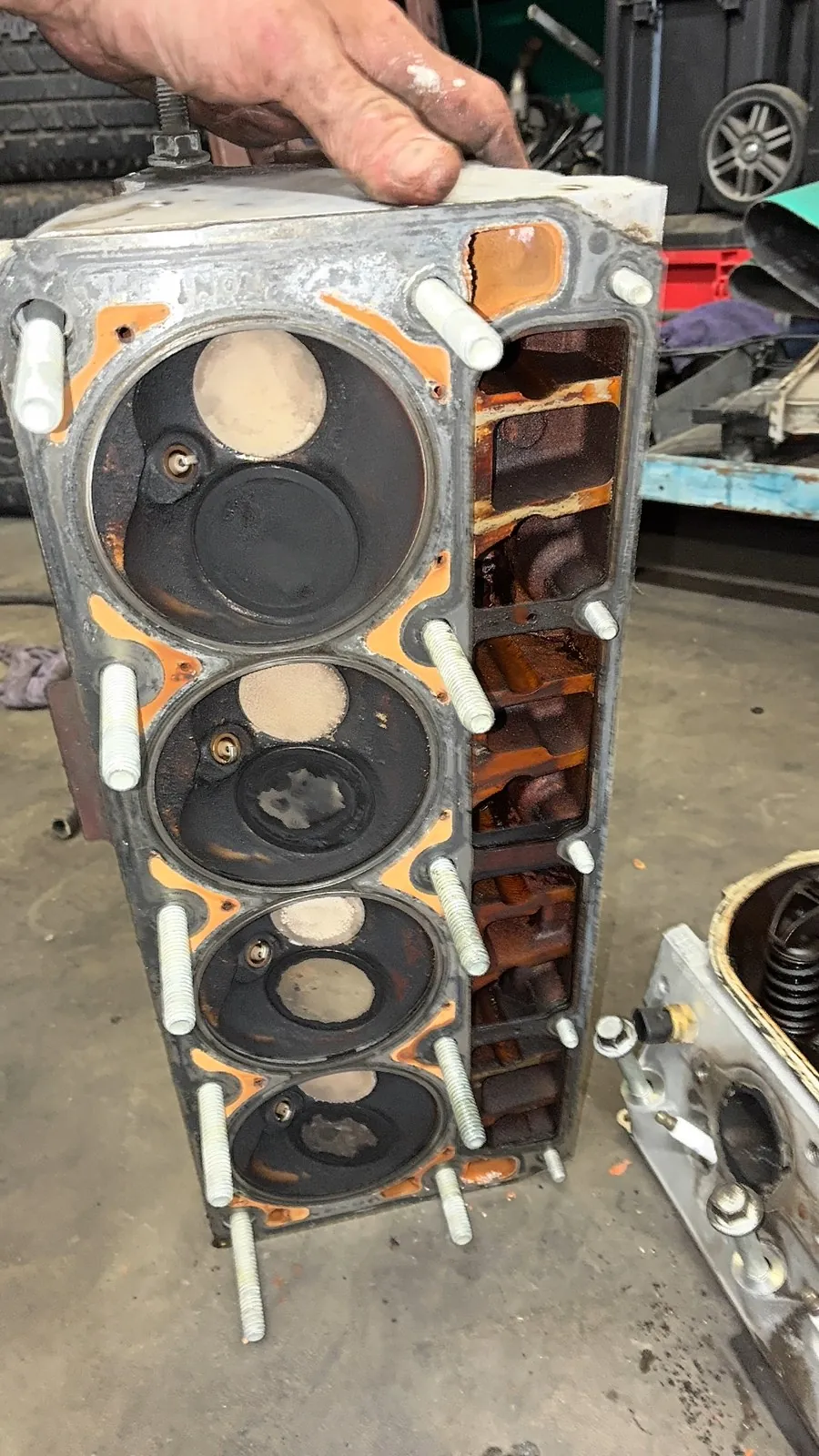 Block and pistons.