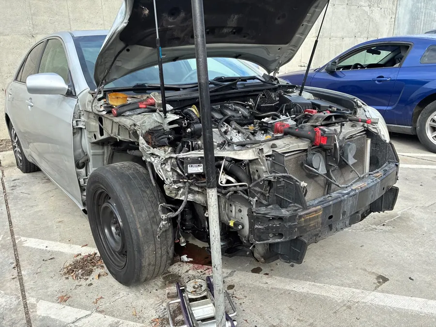 Front end apart for a radiator and condenser.