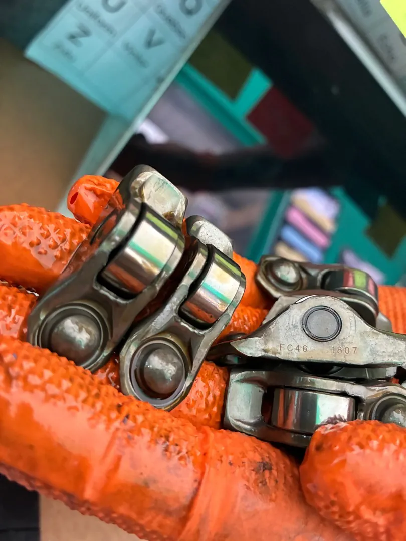 Rocker arms out.